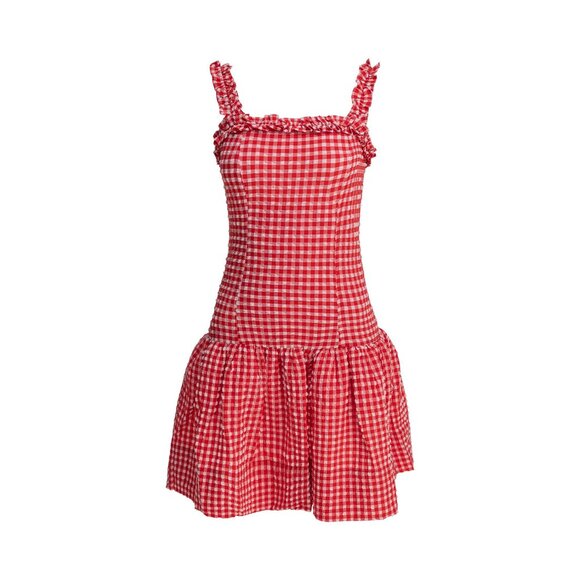 Ganni Mini Dress With Ruffles for Women Label Size 36